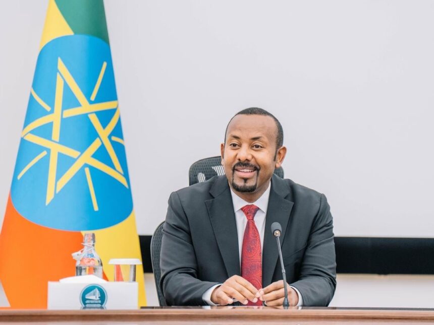 Prime Minister Abiy Ahmed addresses media professionals during a discussion on the role of journalism in shaping national discourse, held in Addis Ababa.